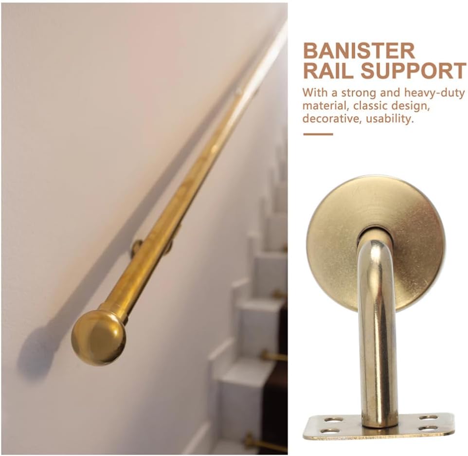 ARTIBETTER 6pcs Stainless Steel Handrail Brackets Support for Indoor Stair Railings Easy Installation for Flat Railings for Projects and Corridors