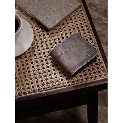 Image of Celtic Genuine Leather Wallet | Vintage Finish Bifold Wallet with Card Slots Cash Compartment and Coin Pocket | Slim Pocket Wallet for Everyday Cash and Card Storage | Brown| Gifts for Men