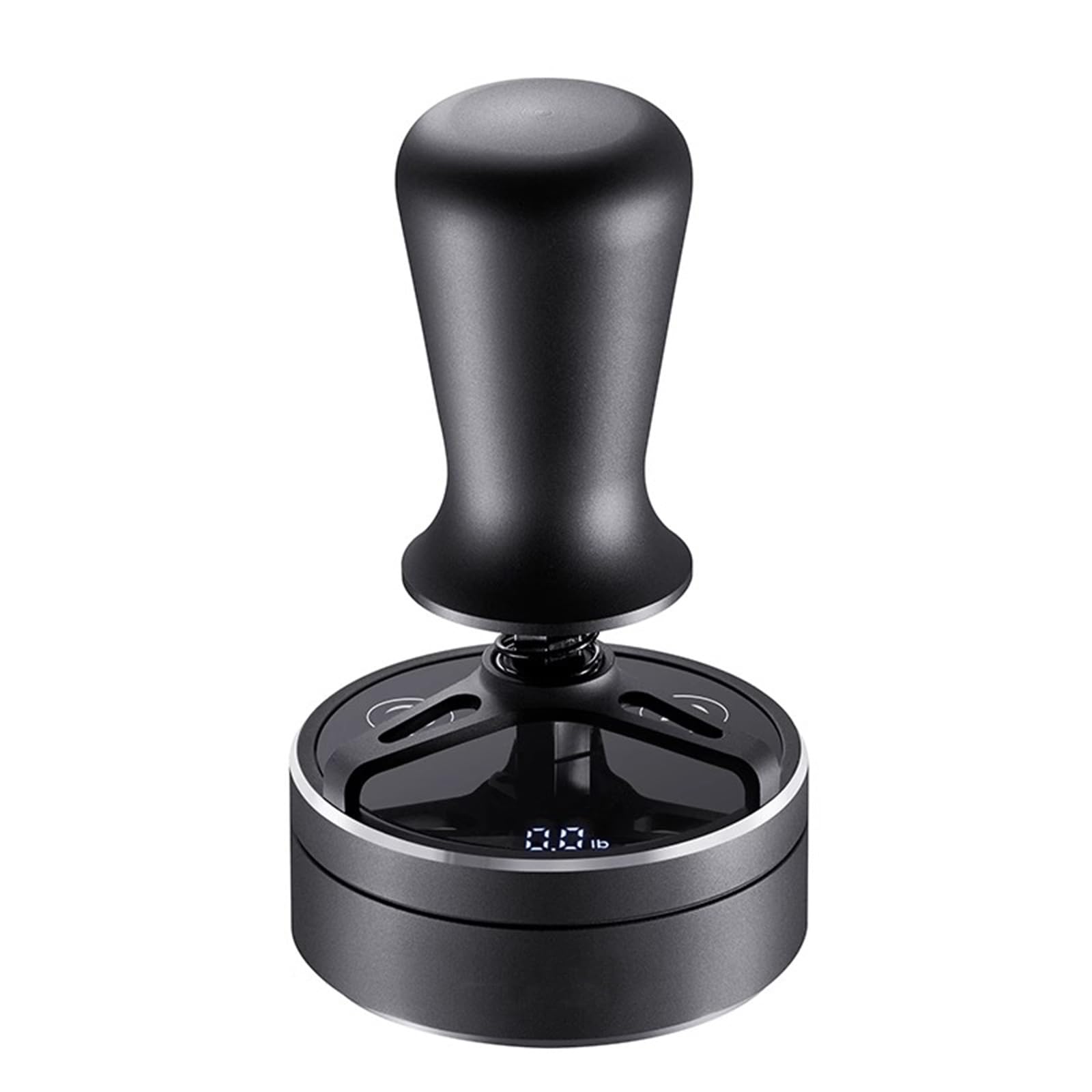 SICWEDIM Coffee Tamper, Espresso Hand Tamper, 25-35 LB Constant Pressure, with LCD Pressure Display, Stainless Steel Flat Base, for 53/58mm Portafilter, Barista Tool (A 53mm)