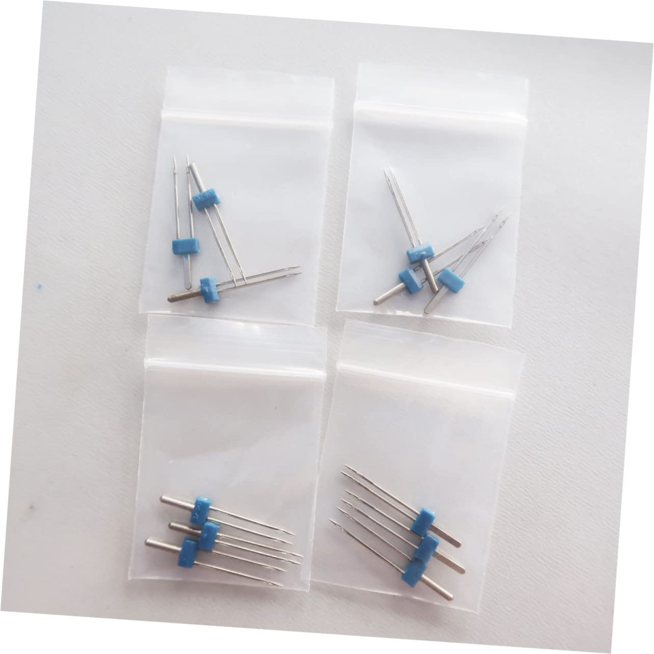 Zwillingsnadel für Haushaltsnähmaschinen, Modell C01-005-00171, 3 Mm | 100 Stück im Beutel, Metallausführung, Blau, mit Twin Needles für Maschinen