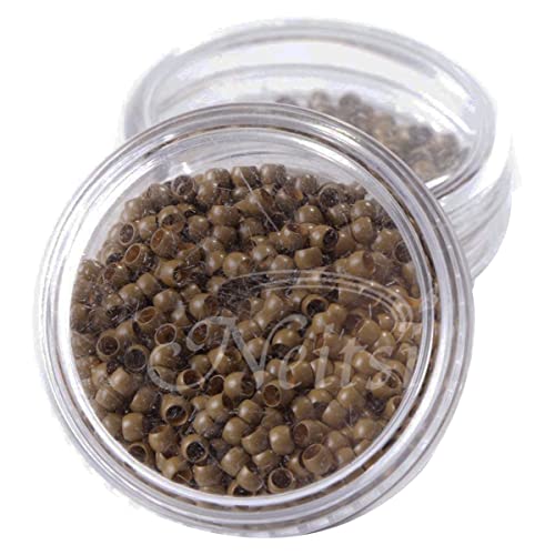 Neitsi Non-Silicone Nano Rings Beads for Nano Tip Remy Hair Extensions (500pcs, Light Brown)