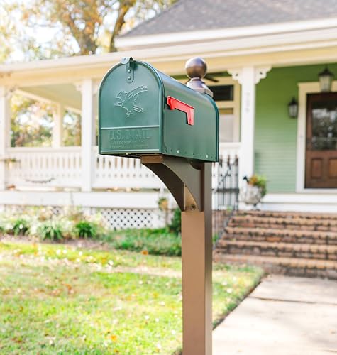 Image of Gibraltar E1600GAM Elite Post-Mount Mailbox, Large, Green Steel - Quantity 1