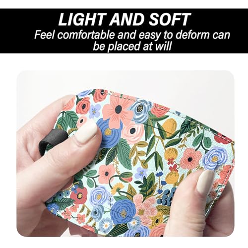 2 Pack Luggage Tag Luggage Tags PU Leather Suitcase Tags Aesthetic Cute Funny Travel Bag Labels for Women Girls-Flower Floral Pink Blue4