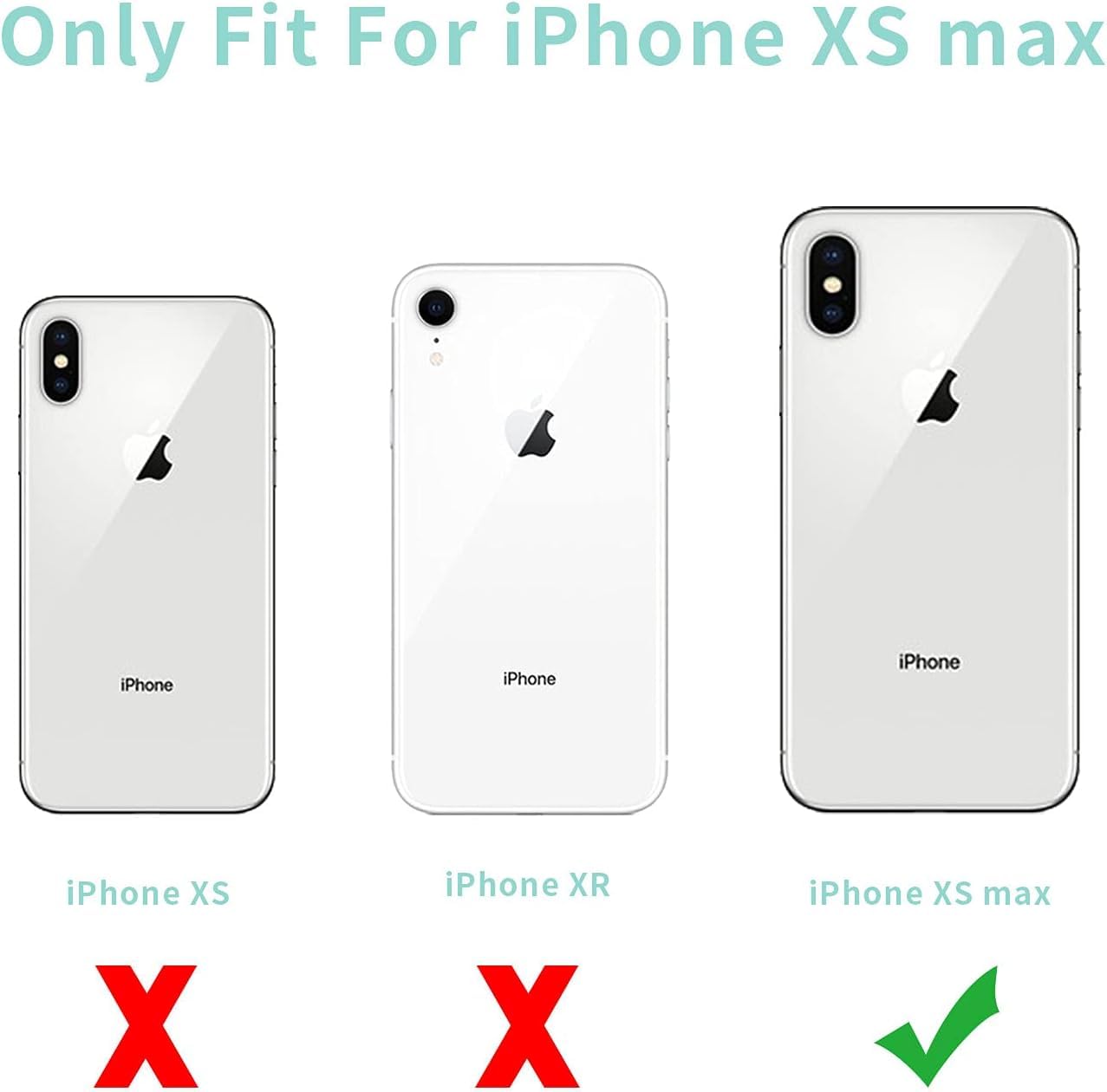 Nupcknn Handyhülle Mit Kette Für IPhone XS Max – TPU + PC, Transparent, Mit Verstellbarem Umhängeband