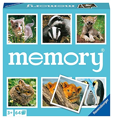 Ravensburger Memory® Tierkinder - 20879 - der Spieleklassiker für Tier-Fans, Merkspiel für 2-8 Spieler ab 3 Jahren