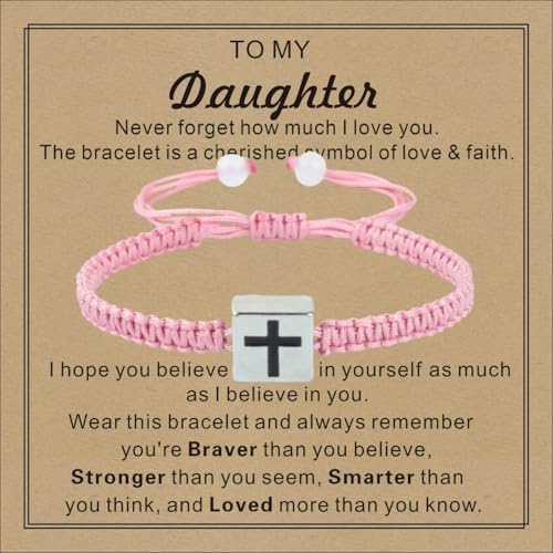 Image of Baptism Bracelets Cross Bracelet for Mens /Women, Christian Charms, Birthday Gifts Baptism Confirmation First Holy Communion Christening Gifts