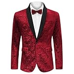 TURETRENDY Mens Floral Tuxedo Suit Jacket Stylish Dinner Blazer Jackets for Wedding Party Prom