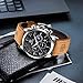 BY BENYAR Watches for Men Chronograph Waterproof Designer Big Face Men's Wrist Watches Business Work Casual Sport Fashion Brown Leather Dress Watch Elegant Gifts for Men