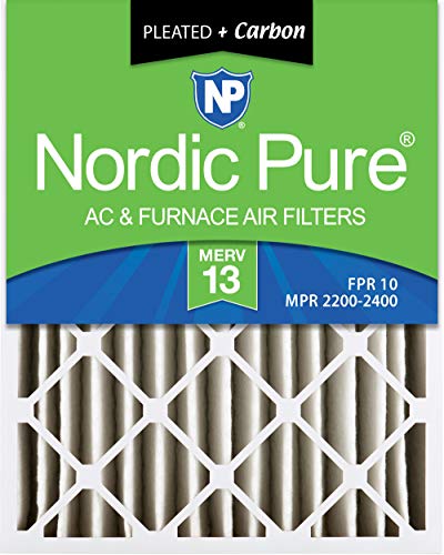 Nordic Pure 12x24x4 MERV 13 Pleated Plus Carbon AC Furnace Air Filters 2 Pack