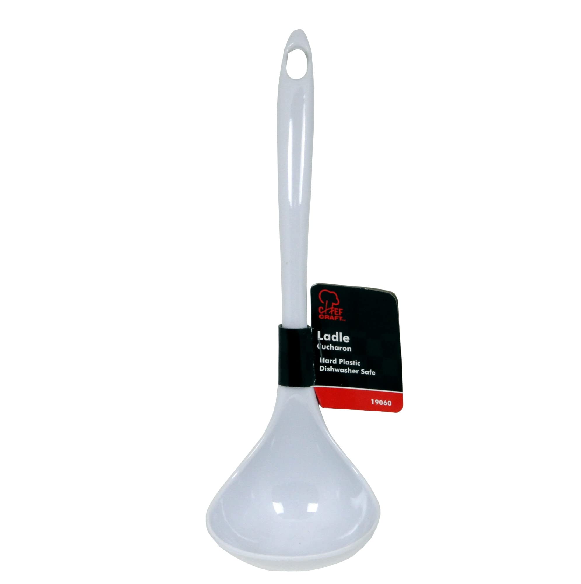 Chef Craft 19060 Basic - Mestolo da cucina in melamina, colore: Bianco