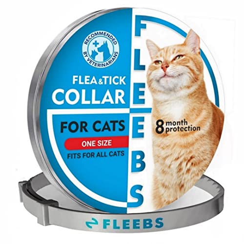 Fleebs Cat Collar 8-Month Validity Period with Nаturаl Essential Oils Adjustable Collars for Cats Kitten Collar Fits All…
