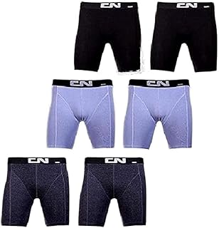 مجموعة من ست بوكسرات سي ان لونج -اسود مشبح -اسود -رصاصي