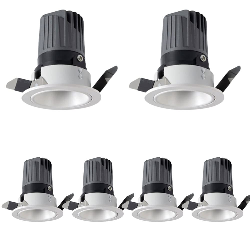 QEEFXLQI 6 Pack 7W, 10W, 12W, LED Can Light Aluminum LED Recessed Downlight, Recessed Deep Cup LED Recessed Lights Anti-Glare LED