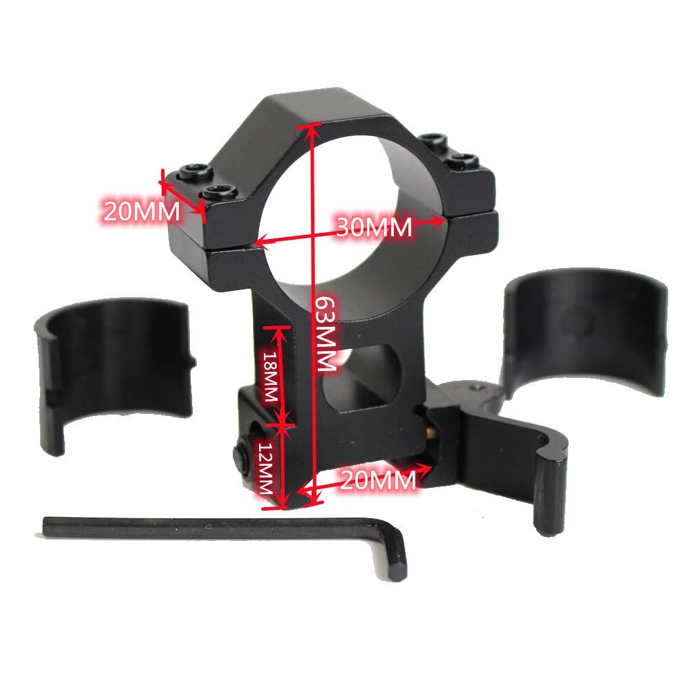 noga 1 "25.4 Alta Anello da 30 mm Adattatore da 20 mm Tubatura Picatinny QD Attacco rapido di Rilascio rapido
