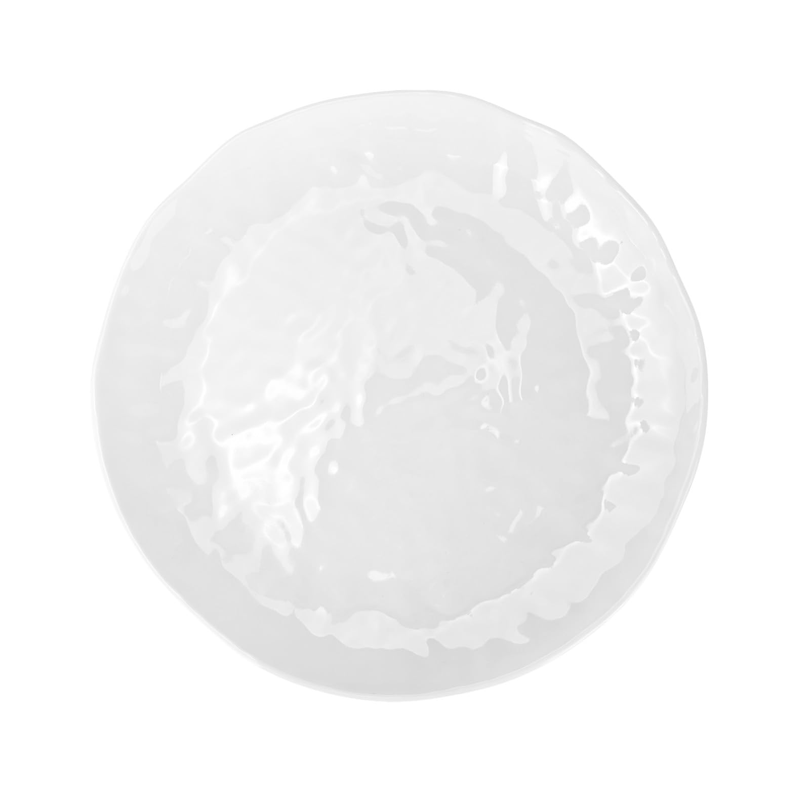 Lot de 6 assiettes rondes en mélamine 100 % mélamine, 25,4 cm, assiettes à salade et pique-nique pour fête à la maison, résistantes aux chocs et légères, finition martelée, sans BPA