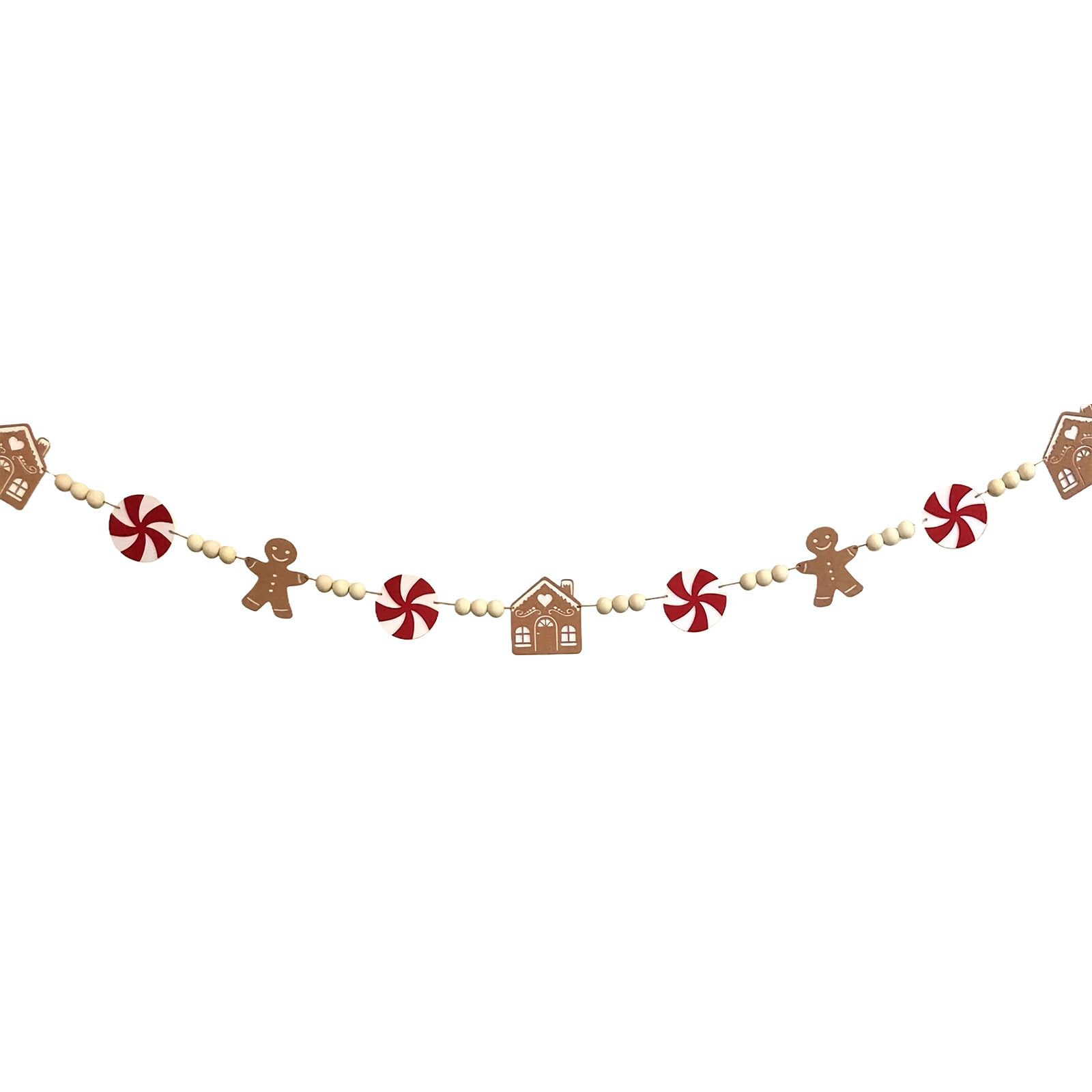 CRFFZ Felt Garland with Wooden Accents Safe Christmas Mantel Decor for Family Celebrations Christmas Home Decor