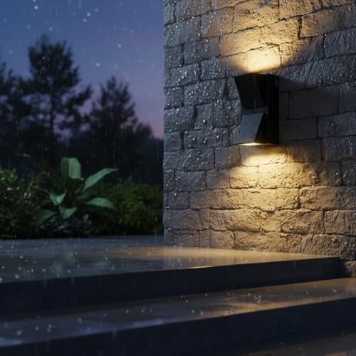 Image of Waterproof Up Down Led Wall Lamp,K Model Aluminium IP65 Body 1+1 Ray, Warm White, Indoor /Outdoor Decorative Wall Sconce Light (K-2)