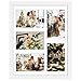 Golden State Art, 11x14 Collage Picture Wood Frame with REAL GLASS and White Mat for 5 4x6 Picture, White
