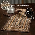 VHC Brands Country Espresso Table Runner Brown Black Tan Jute Blend Rectahgle 13×36 Inches