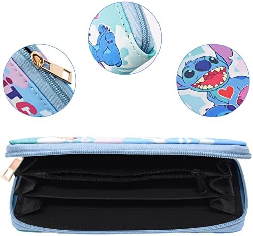 simyron Stitch Purses for Women Ladies Stitch Pencil Case Travel Accessory Gift Birthday Gift for Lilo and Stitch Fans Boys Girls Stitch Portable Cosmetic Bag with Zipper and Compartment