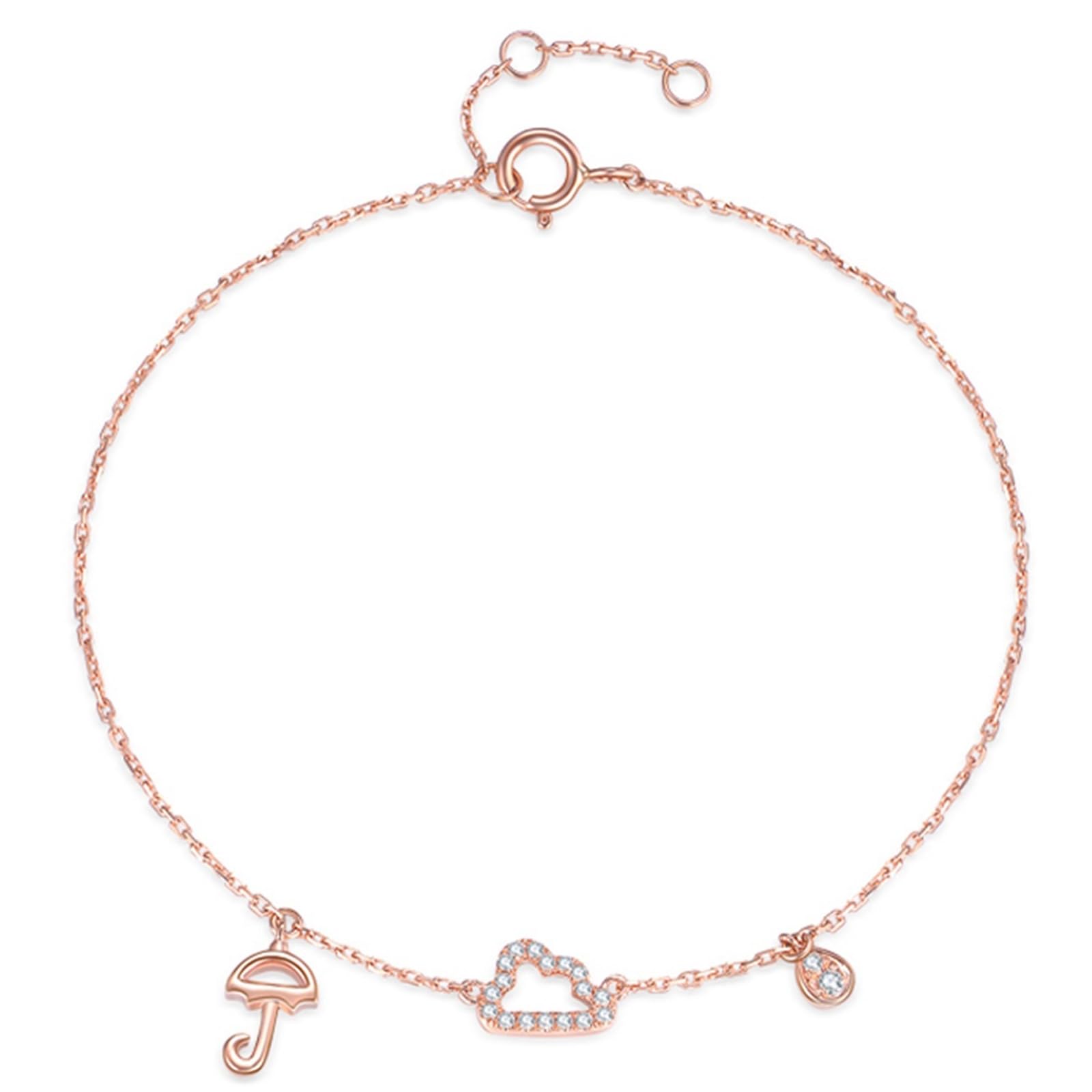 Bracciali Oro Rosa Donna 750/585/375, Bracciale Donna Diamante 16-18 cm Estensione 4 cm, Braccialetti Sposa Fidanzati