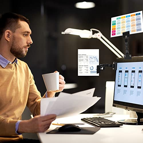 2 Pack Document Holder Adjustable for Typing Flexible Documents Holder Foldable Paper Copy Holder Clip Rotatable Handy Artist Supplies Holder for Computer Monitor Canvas Clamp