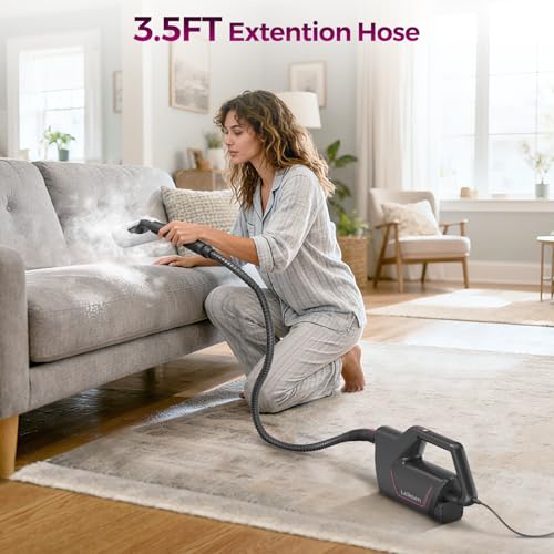 14 in 1 Steam Mop with Detachable Handheld Steam Cleaner, Multi Accessories, 440ml and 3-Level Steamer for Cleaning Floor, Tile, Carpet, BBQ Grill, and Grout - Thumbnail 6