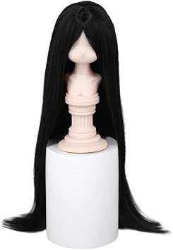 Doll Wig, Dolls Long Straight Hair Wigs for 1/3 1/4 1/6 Ball Jointed Doll BJD Toy 14 Color 1/3 Head C. 22-23cm,Black