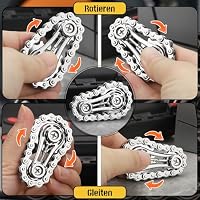 Sliver Sprockets Fidget Spinner Spielzeug für Kinder Erwachsene, Metall Fahrradkette, Schreibtisch Fidget, umwandelbares Zahnrad Finger Spinning Geschenk für Weihnachten, Geburtstag, Mitbringsel – Ansicht 2