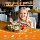 Trukafie 2 pudełka na przekąski z przegródkami, ze stali nierdzewnej, wielokrotnego użytku, z pokrywką, pudełko na przekąski dla dzieci i dorosłych, pudełko na przekąski do szkoły, pracy, na kemping