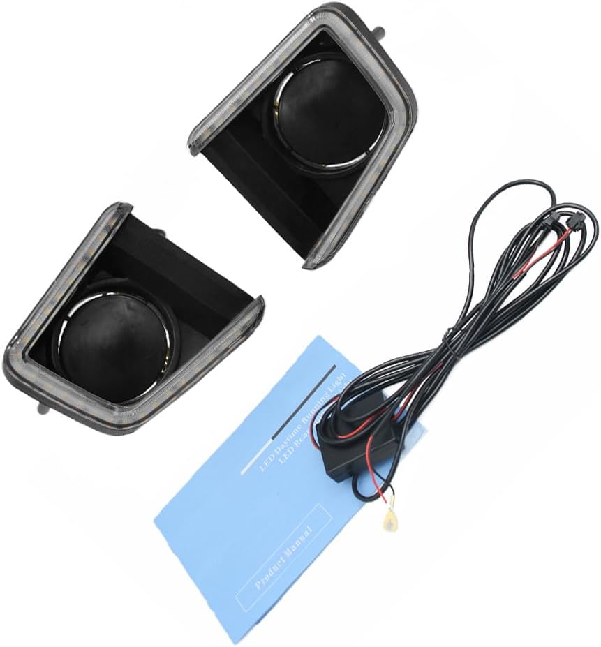 Dual Color LED Front Bumper DRL Fog Driving Light, 2014-2021 Compatible with Toyota Tundra, Daytime Running Light Lamp with Dynamic Sequential Turn Signal