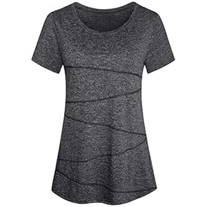 Sykooria Sport Femme À Manches Courtes Tee Shirt Été Top de Yoga Casual Respirant Chemise À Séchage Rapide