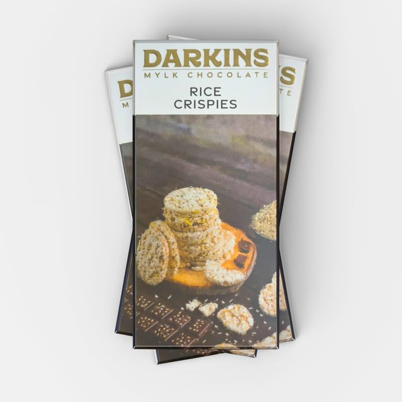 Image of Darkins Vegan Mylk Rice Crispies Chocolate | Unrefined Cane Sugar | Gluten-free | Hand Crafted Chocolate | 50 Gm Each Pack Of 2