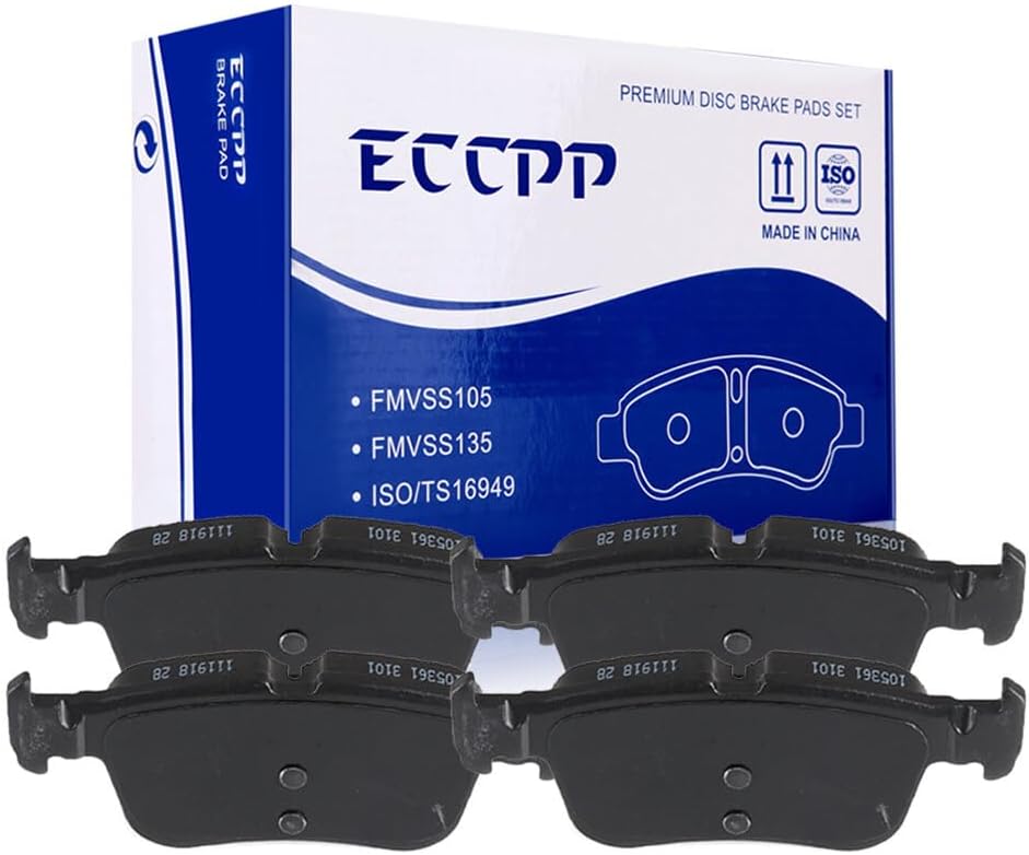 AUTOMUTO 4PCS Rear Semi-Metallic Disc Brake Pads Set D1665 For Ford Edge Escape Fusion For Lincoln Continental MKC MKX MKZ Nautilus
