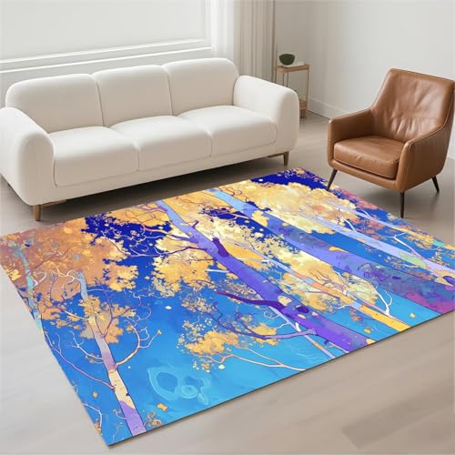 Tapis salon imperméable 100x200cm lavable et moderne Tree 13-1149