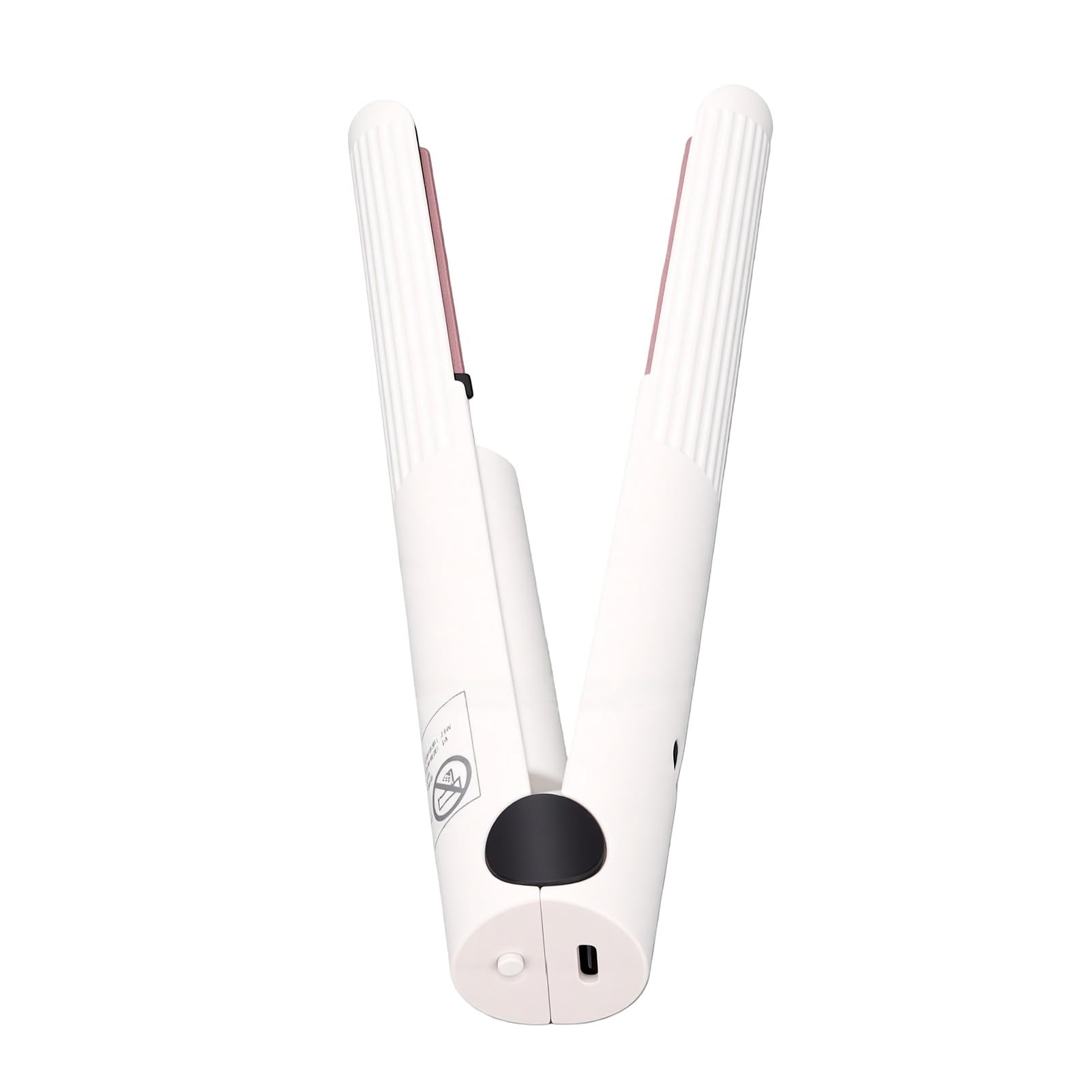 ZJchao Plancha de Pelo Inalámbrica, Mini Rizador Recargable por USB con 3 Temperaturas 160-200°C, para Viajes, Dormitorio y Salón (WHITE)