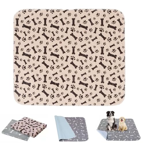 Stylish, Super Absorbent & Reusable for a Cleaner Home, Washable and Reusable Pee Pads for Dogs, 4-Layer Leak-Proof Non-Slip Design, for Indoors, Playpen, Crate, Potty Training (Brown-A,X Small)