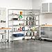 Seville Classics UltraDurable Commercial-Grade 6-Tier NSF-Certified Corner Steel Wire Shelving with Wheels, 28