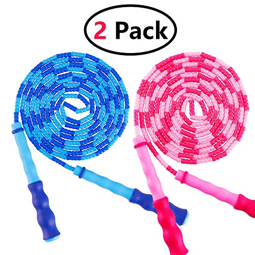 Amble 2 Pack Jump Rope Soft Beaded Segment Jump Rope - Adjustable