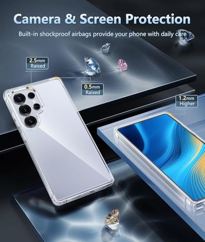 Image of REALCASE Silicone Samsung S25 Ultra 5G Back Cover Case, Scratch Resistant Protective Crystal Clear Transparent Shock Proof Bumper Back Cover Case for Samsung Galaxy S25 Ultra 5G