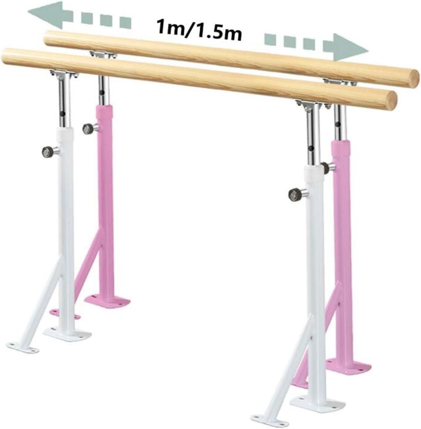 Ballet Pole Height Adjustable Pair Pole Floor Standing Stretching Pole Fitness Equipment Ballet Pole (White 100cm)