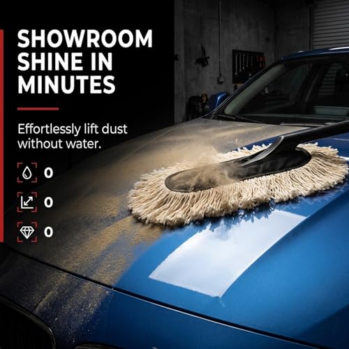 Image of JD Fresh Scratch-Free Car Duster Lint-Free - Car Cleaner Brush with Long Handle -Wax Coating for 2x better Cleaning Performance - Car Cleaning Brush for Exterior - Car Dusting Brush for Cars SUV Truck