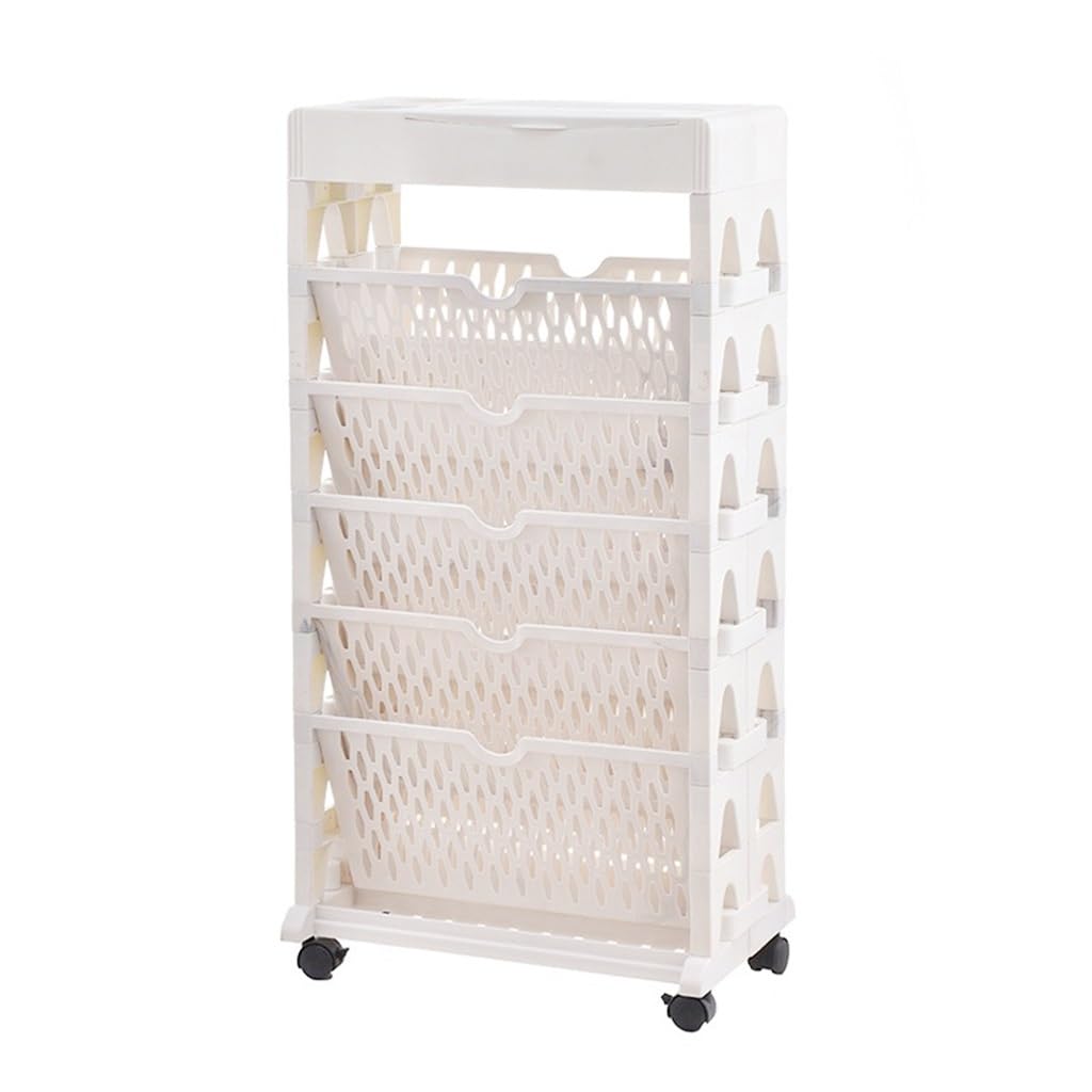 Étagère à livres mobile - EJ.LIFE - Grande capacité - Rotative - Amovible - Plastique durable