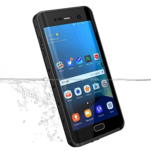 vcloo Galaxy S7 Edge Waterproof Case, Underwater Case for Galaxy S7 Edge, Dust Proof, Snow Proof, Shockproof, Heavy Duty Protective Carrying Underwater Case Cover for Samsung Galaxy S7 Edge (Black)