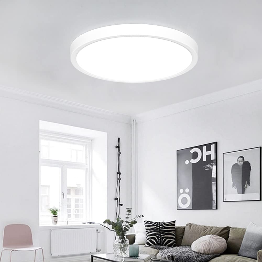 Lampa sufitowa LED 24 W, regulowana temperatura kolorów, 2347 LM Biurowe, dla łazienki, kuchni, przedpokoju i balkonu (3000K/4000K/5000K, 24W)