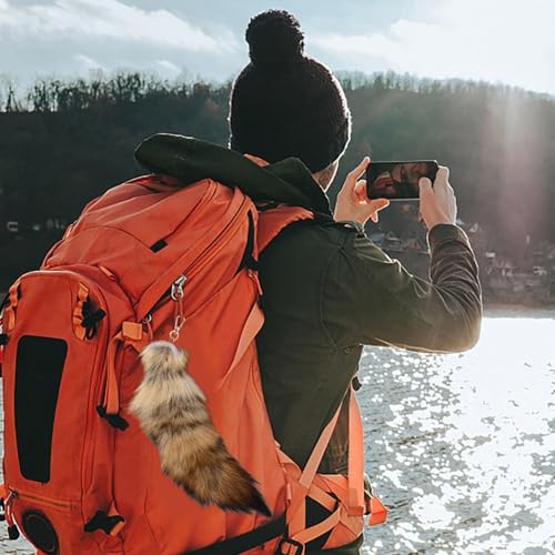 5Pcs Faux Fur Fox Tail Keychain, Furry Animal Tail Charm Pendant for Women Cosplay Accessories2