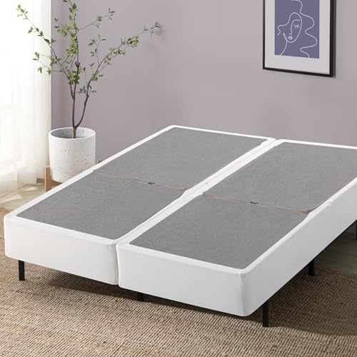 Zinus SM-SC-BIFD-9Q No Assembly Metal Box Spring, 9 Inch White Mattress Foundation, Sturdy Metal Structure, Split Queen thumb #1