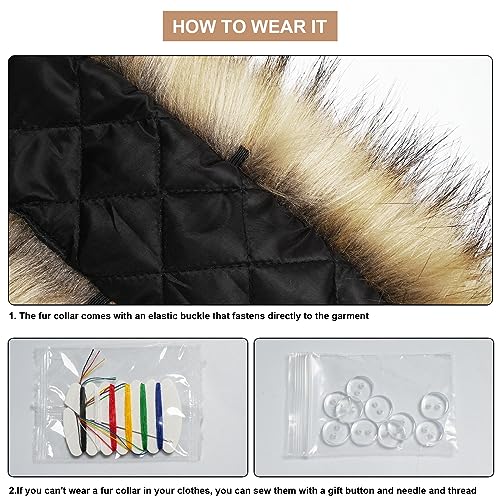 MAGIMODAC Fellkragen Pelzkragen Kunstfell Kunstpelz Fell Kragen Pelzschal Wie echt für Kapuze Kapuzenmantel Winter Parka Mantel Jacke (Braun, 80cm/31.50’’)
