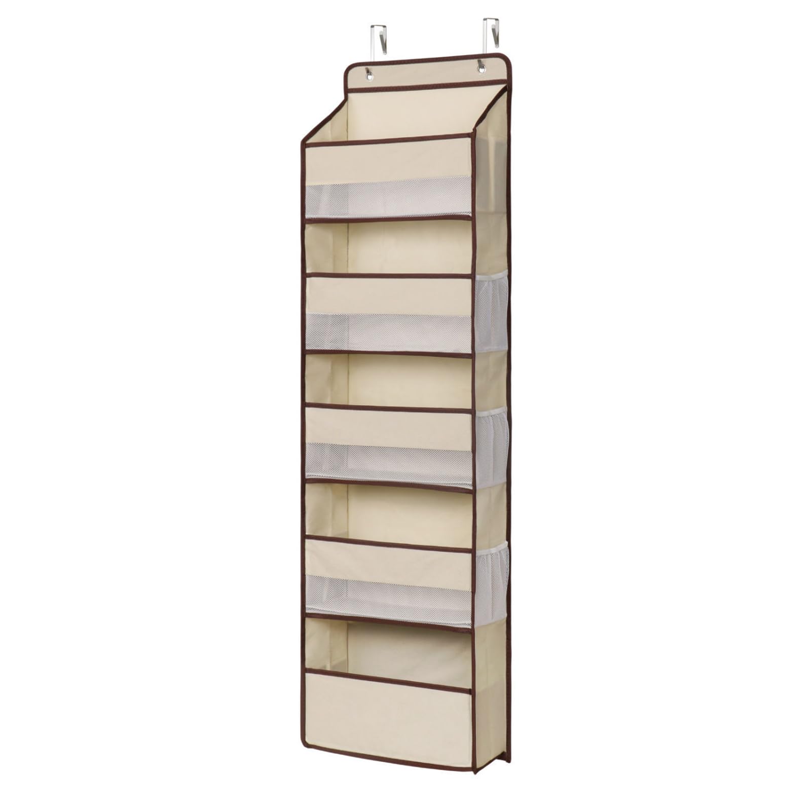 Btgghytr White and Grey Hanging Clothes Unit with 5 Sections for Neat Storage Thin Door Planner