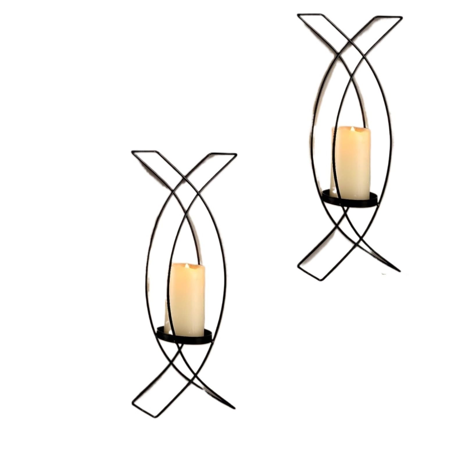 Candle Sconces Set of 2 Metal Wall Holder Mounted Decorative Iron for Living Room Bedroom Decorations for Bedroom Living Room(Color2)